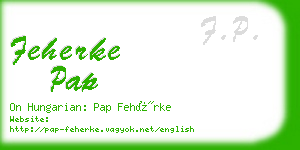 feherke pap business card